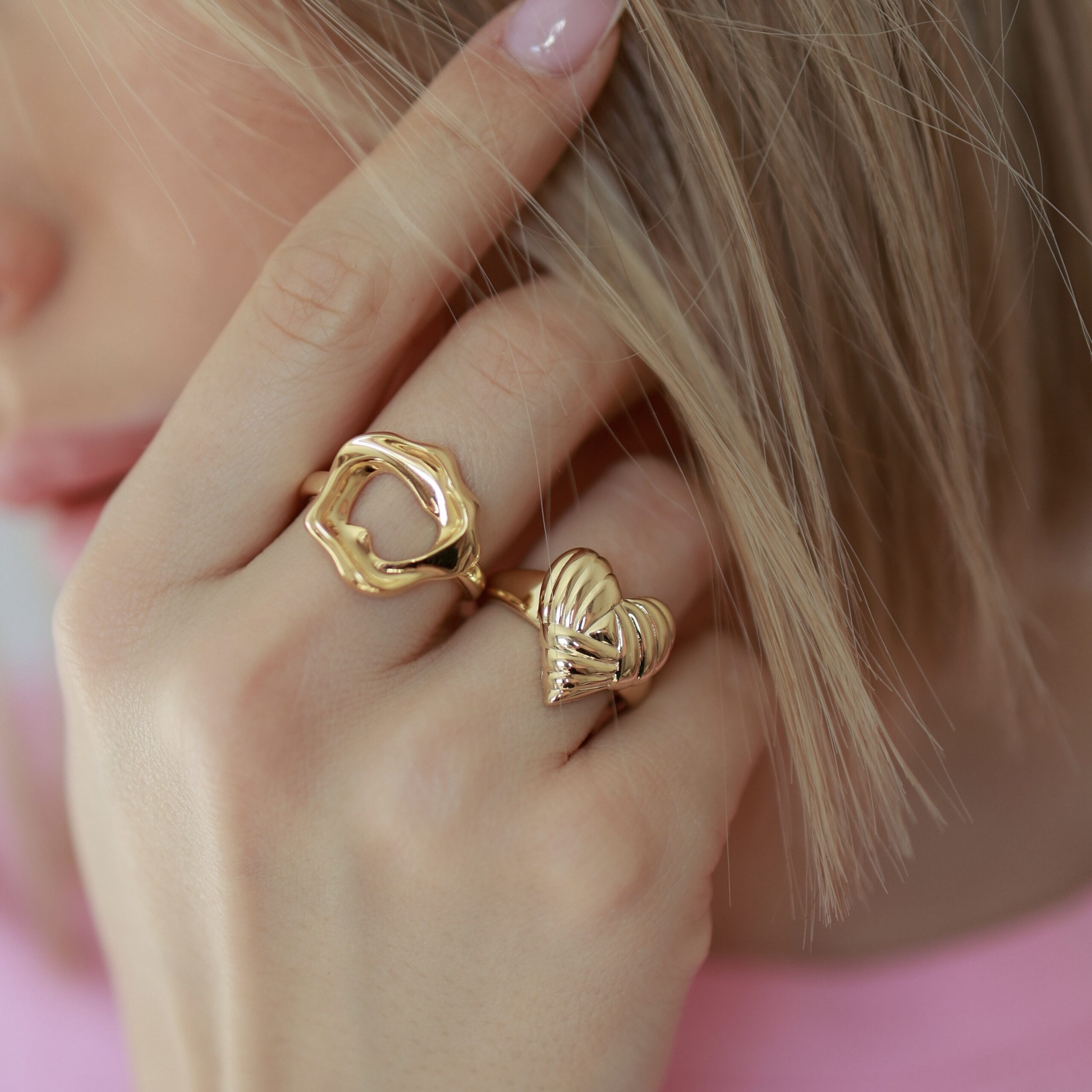 Pierścionek pozłacany